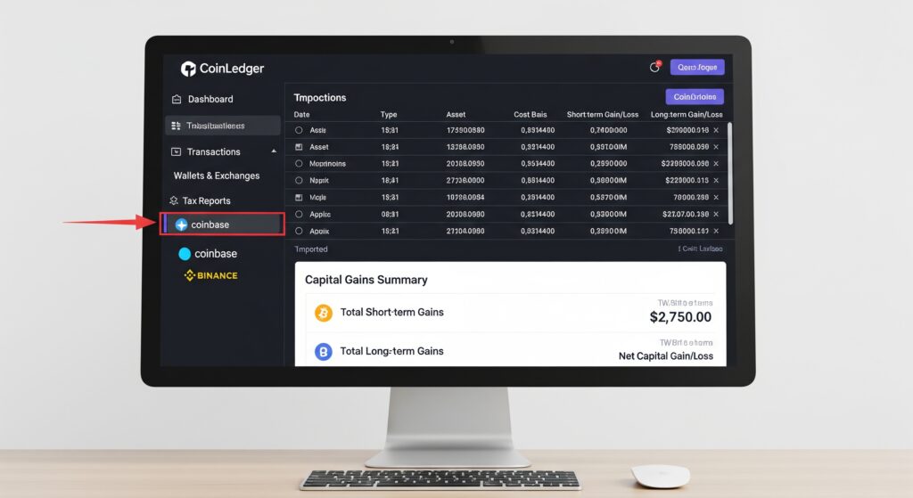 6 Best Crypto Tax Software Programs For 2026 CoinLedger crypto tax reporting software showing capital gains calculation for cryptocurrency trades in 2026