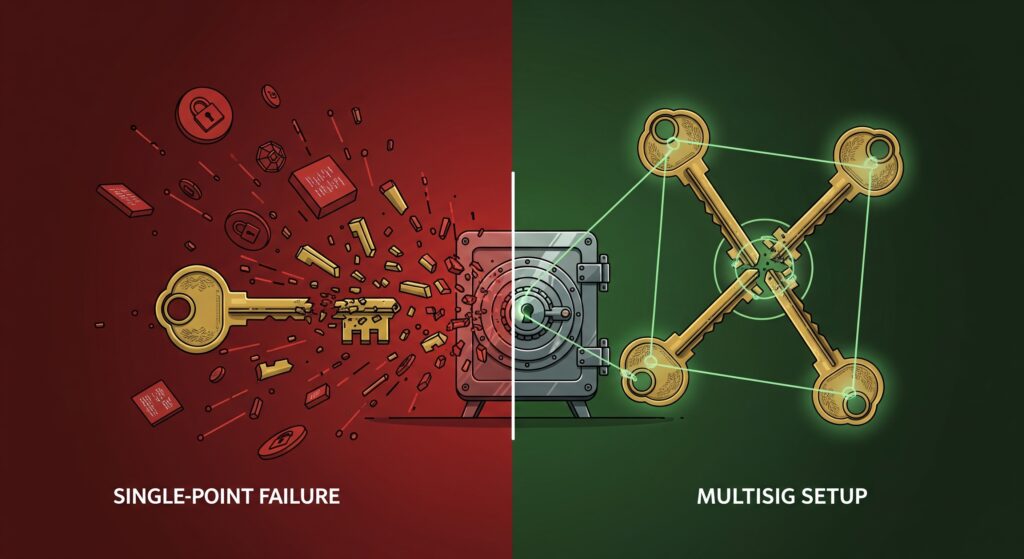 10 Best Multisig Wallets For Onchain Assets Multisig wallet security vs. single-key crypto wallet vulnerability comparison