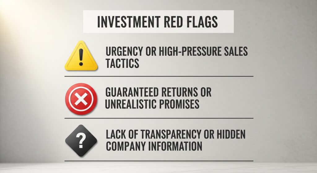 how to spot a bitcoin scammer checklist with red flag icons